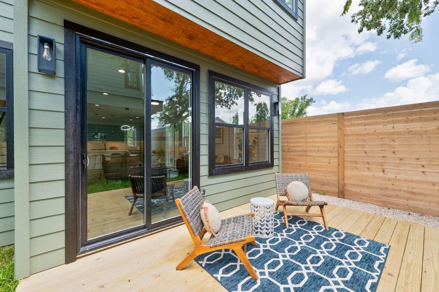 Exterior details and patio area of a home in , Austin (Image 32).