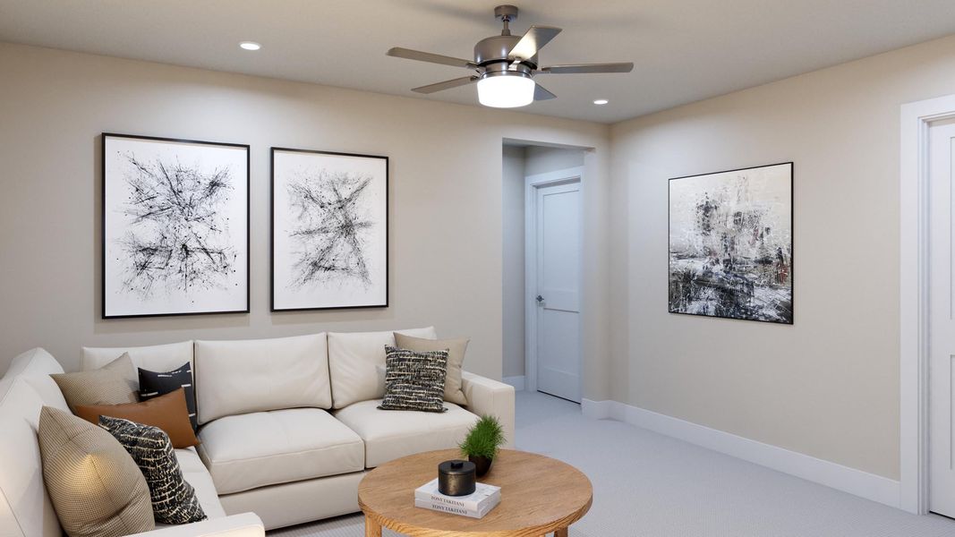 Representative furnished interior of a home built from the Palm by Risewell Homes in Cypress Bluff, Groveland (Image 10).