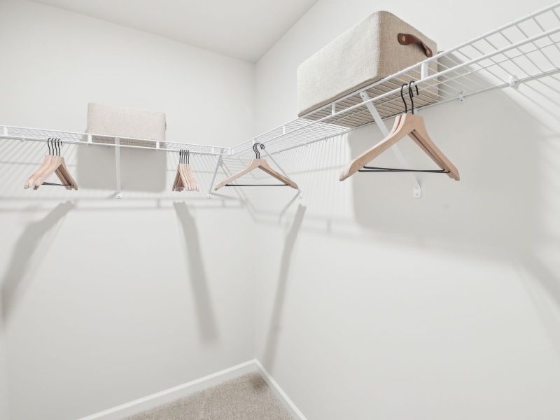 Walk-in closet in the Topaz floorplan at a Meritage Homes community in Mebane, NC.