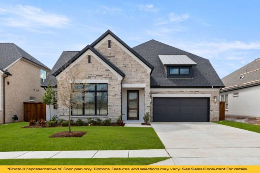 Representative exterior photo of a completed home built from the Aspen by Stonefield Homes in Rio Vista at Kelly Ranch, Aledo, TX (Image 33). Representative exterior photo of a completed home built from the Aspen by Stonefield Homes in Rio Vista at Kelly Ranch, Aledo, TX (Image 33).