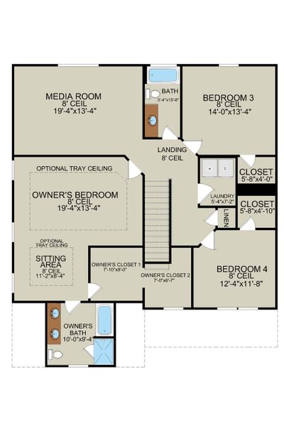 Nantucket – Second Floor Plan | Ernest Homes
