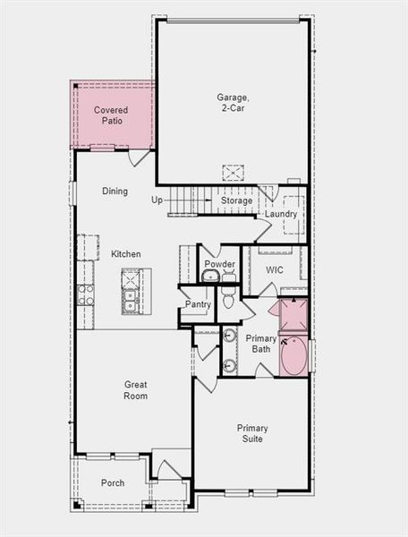 Structural options added include: covered outdoor living, tub and shower in Primary Bath.