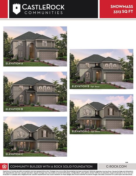 Representative exterior photo of a completed home built from the Snowmass by CastleRock Communities in Lago Mar, Texas City, TX (Image 10). Representative exterior photo of a completed home built from the Snowmass by CastleRock Communities in Lago Mar, Texas City, TX (Image 10).