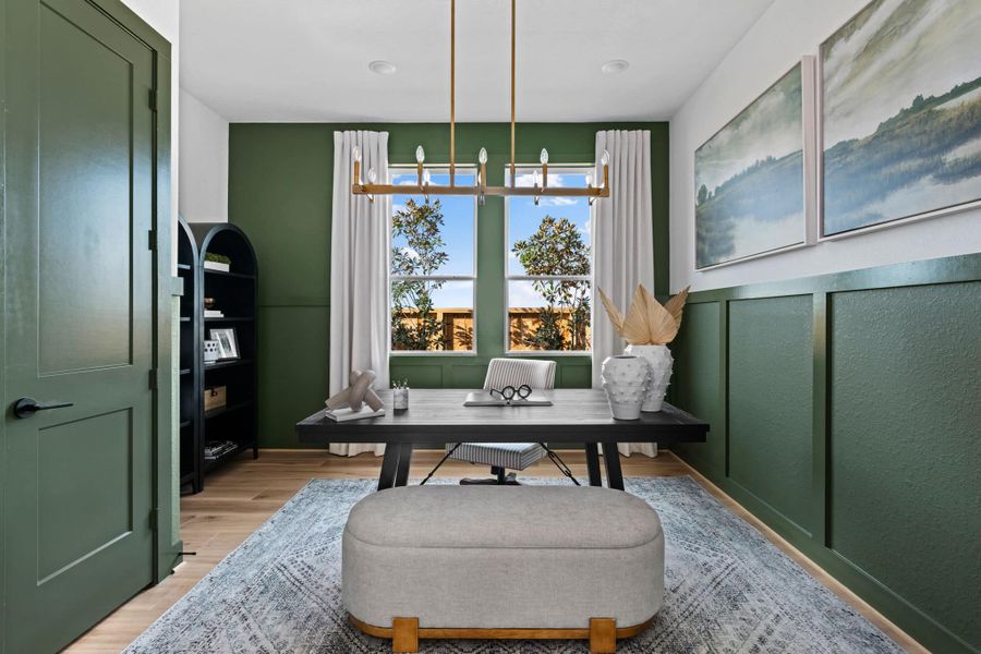 Representative furnished interior of a home built from the Lauren by Chesmar Homes in Wood Leaf Reserve, Tomball (Image 9).
