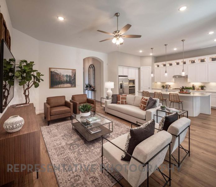 Furnished interior view inside a new home in 6 Creeks at Waterridge, Kyle (Image 6).