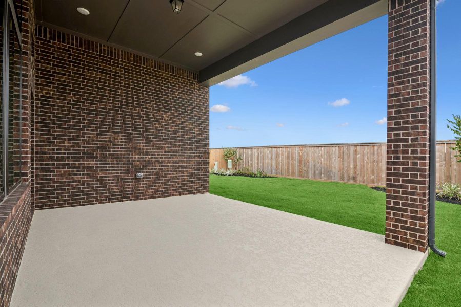 Exterior details and patio area of a home in Grange - Reserve Collection, Katy (Image 4).