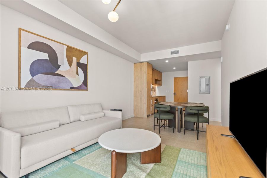 Furnished interior view inside a new home in , Miami (Image 10).