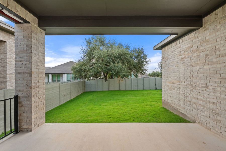 Exterior details and patio area of a home in Wolf Ranch, Georgetown (Image 27).