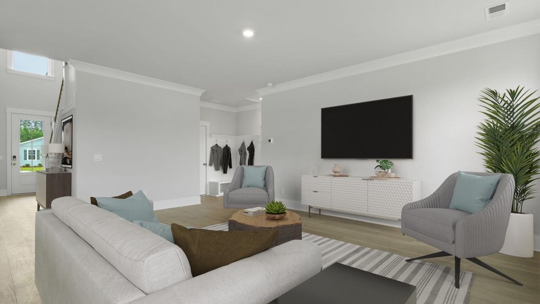 Furnished interior view inside a new home in Berkeley Bay, Ridgeville (Image 6). Furnished interior view inside a new home in Berkeley Bay, Ridgeville (Image 6).