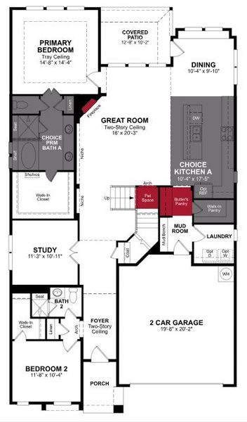 2D floor plan layout of this home in Enclave at Legacy Hills, Celina, TX (Image 2).