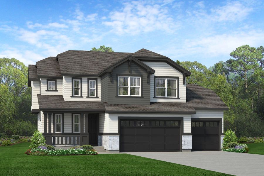 Representative exterior photo of a completed home built from the Keystone II by Risewell Homes in Cherry Meadows, Brighton, CO (Image 16). Representative exterior photo of a completed home built from the Keystone II by Risewell Homes in Cherry Meadows, Brighton, CO (Image 16).