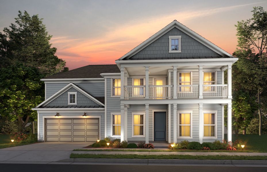 Representative exterior photo of a completed home built from the Woodward Waterfront by Pulte Homes in Waterside at Pine Island, Columbia, SC (Image 24). Representative exterior photo of a completed home built from the Woodward Waterfront by Pulte Homes in Waterside at Pine Island, Columbia, SC (Image 24).