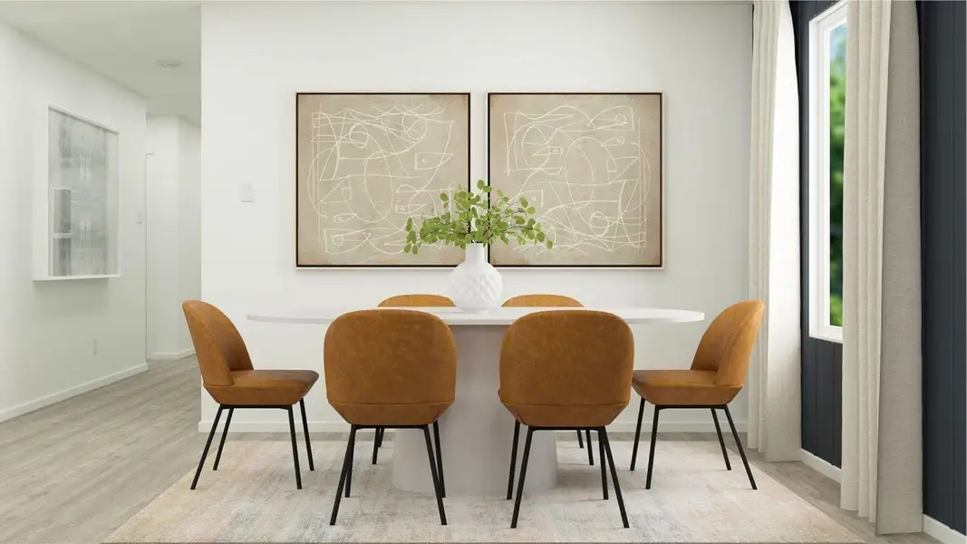 Furnished interior view inside a new home in Samara: Watermill Collection, League City (Image 8).