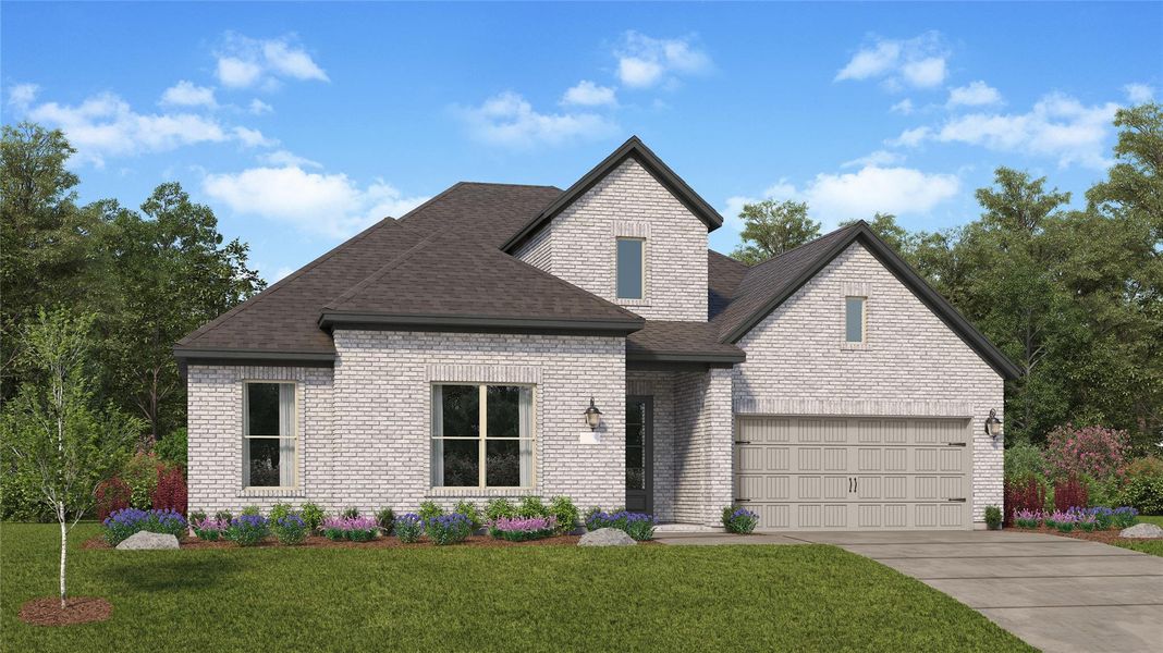 Front exterior of a new home in The Preserve at Rosenberg, Rosenberg, TX, highlighting curb appeal (Image 1). Front exterior of a new home in The Preserve at Rosenberg, Rosenberg, TX, highlighting curb appeal (Image 1).