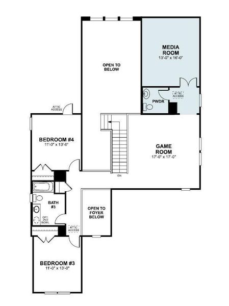 2D floor plan layout of this home in Edgewood, Leander, TX (Image 5).