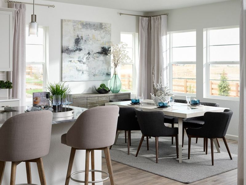 Furnished interior view inside a new home in Prelude at The Aurora Highlands, Aurora (Image 9). Furnished interior view inside a new home in Prelude at The Aurora Highlands, Aurora (Image 9).