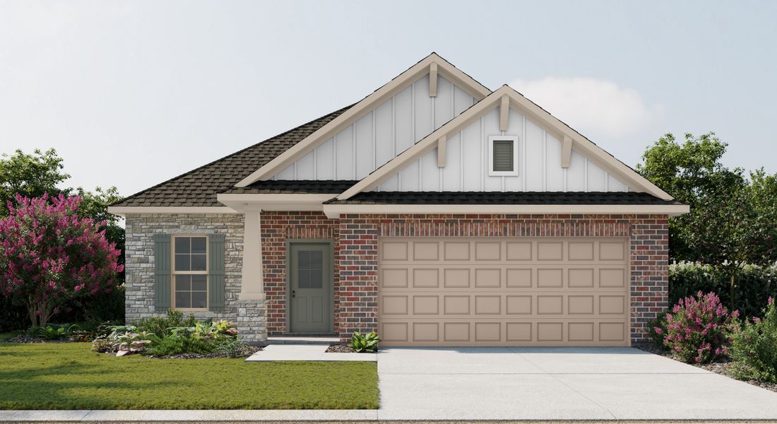 Representative exterior photo of a completed home built from the Danbury IV W by DSLD Homes in Mostyn Springs, Magnolia, TX (Image 1). Representative exterior photo of a completed home built from the Danbury IV W by DSLD Homes in Mostyn Springs, Magnolia, TX (Image 1).