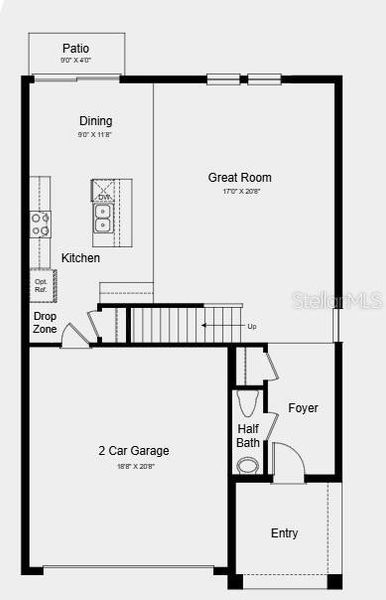 2D floor plan layout of this home in Cove at Coasterra, Palmetto, FL (Image 3).