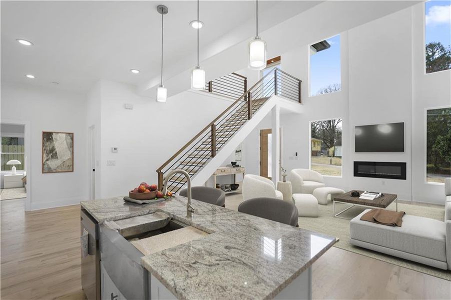 Furnished interior view inside a new home in , Atlanta (Image 11). Furnished interior view inside a new home in , Atlanta (Image 11).