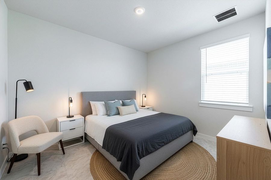 Bedroom with baseboards