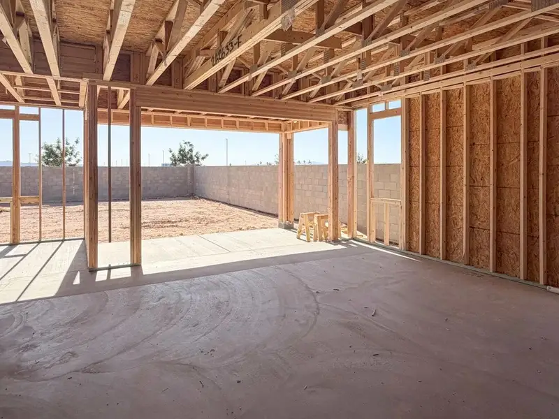 Great room with 4 panel slider