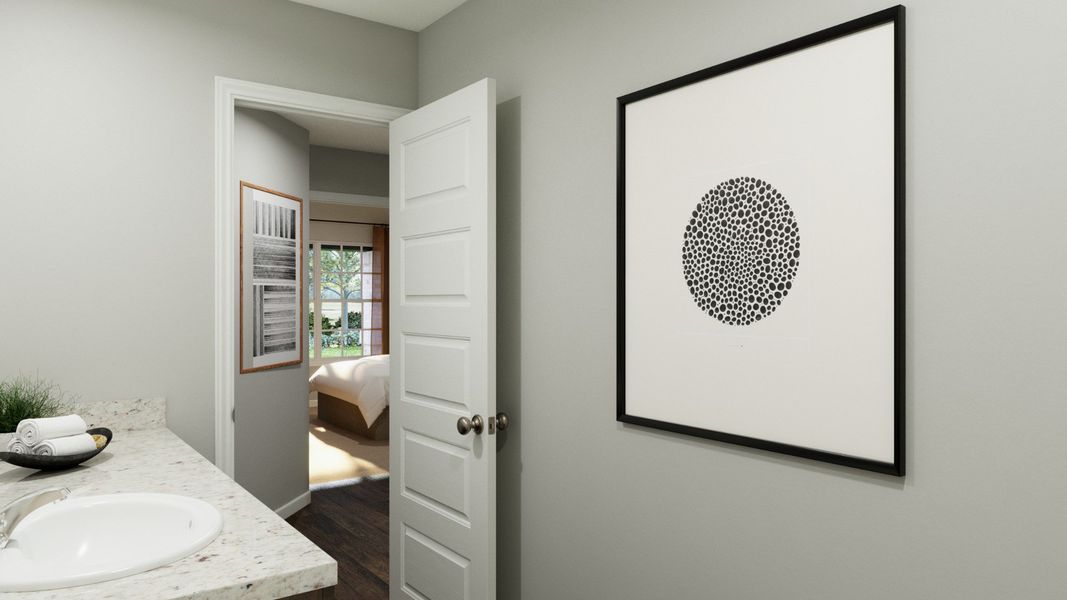 Representative furnished interior of a home built from the The Messina by Legend Homes in Granger Pines, Conroe (Image 22).