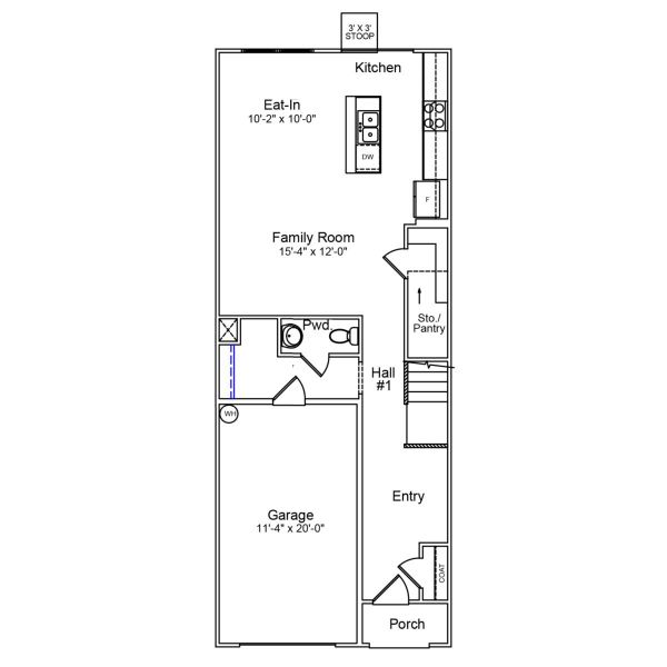 2D floor plan layout of this home in Sloan Station, Charlotte, NC (Image 5).