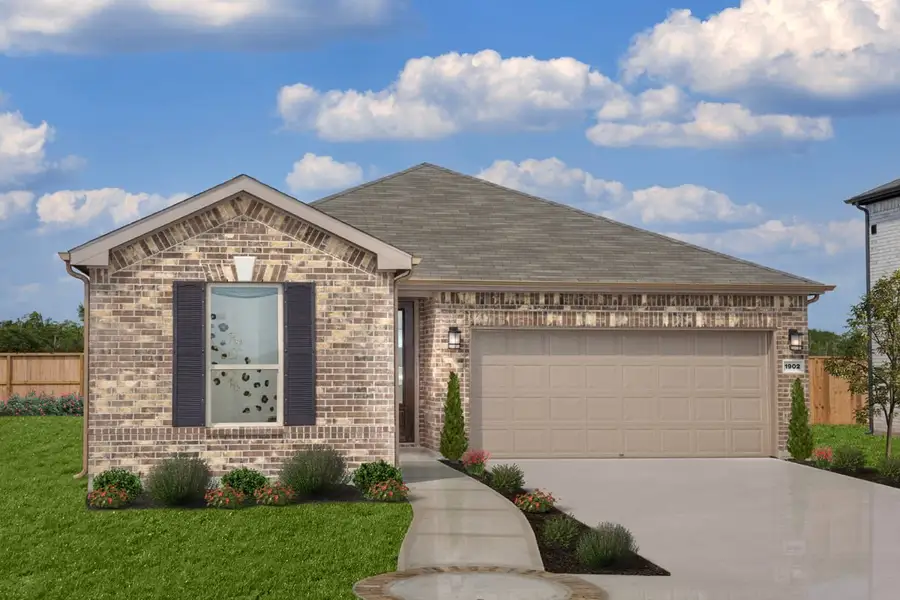 Front exterior of a new home in Vida Costera, Texas City, TX, highlighting curb appeal (Image 1). Front exterior of a new home in Vida Costera, Texas City, TX, highlighting curb appeal (Image 1).