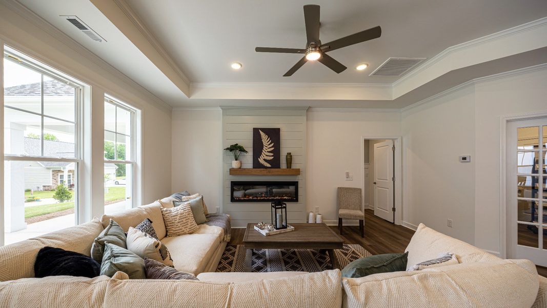 Furnished interior view inside a new home in The Villas at Pinewood, Asheboro (Image 18). Furnished interior view inside a new home in The Villas at Pinewood, Asheboro (Image 18).