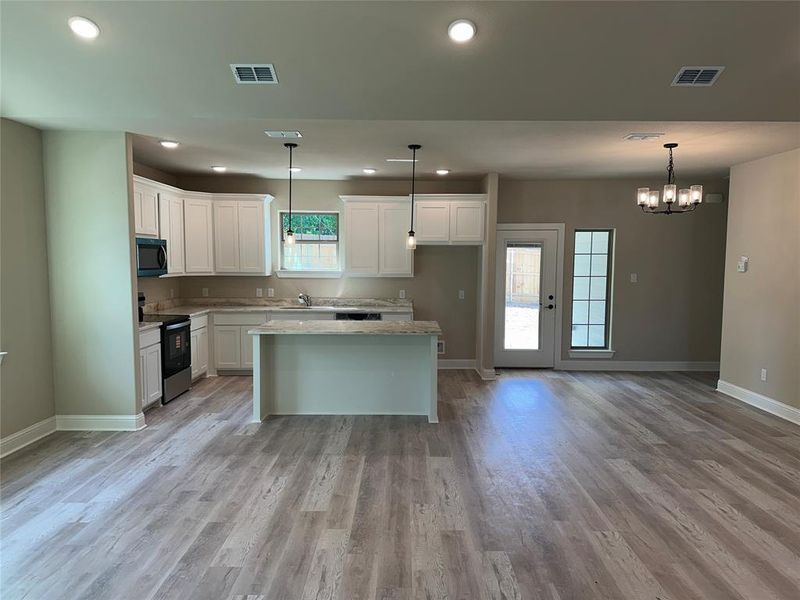 Living Area, Kitchen & Dining Area