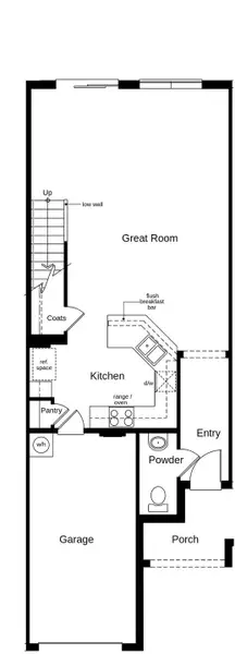 2D floor plan layout of this home in Reserve at Forest Lake Townhomes, Lake Wales, FL (Image 3).