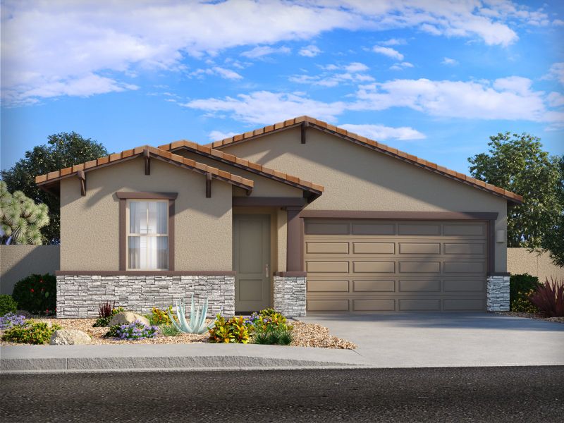 Representative exterior photo of a completed home built from the Topaz by Meritage Homes in Mandarina - Premier Series, Marana, AZ (Image 18).