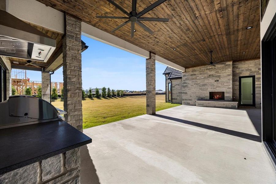 Exterior details and patio area of a home in , Heath (Image 4).