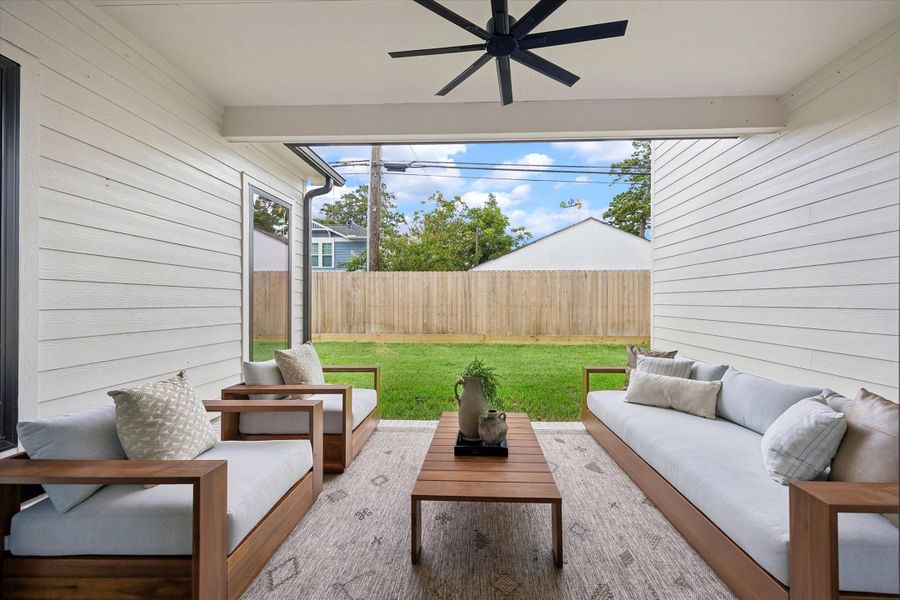 Exterior details and patio area of a home in , Houston (Image 3).