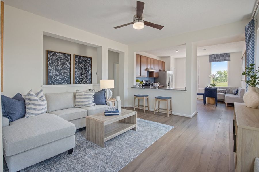 Representative furnished interior of a home built from the 1243 Modeled by KB Home in Brighton Trails, Hockley (Image 4).