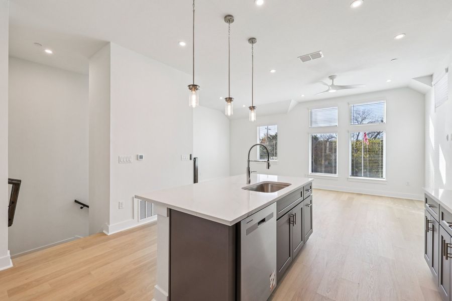 Furnished interior view inside a new home in Koenig Townhomes, Austin (Image 8).