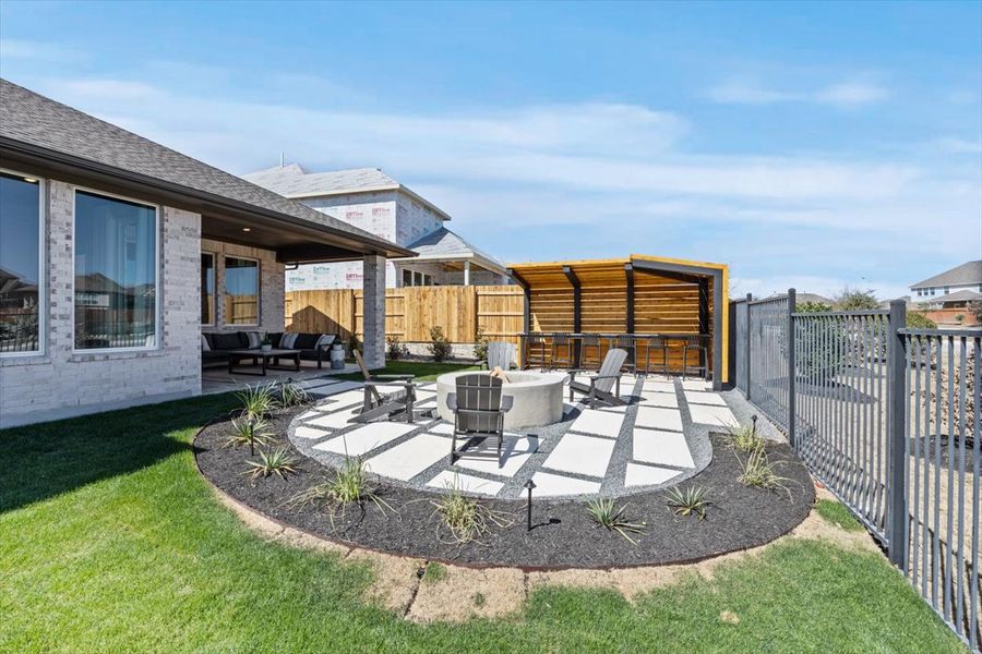 Exterior details and patio area of a home in Sunfield, Buda (Image 1). Exterior details and patio area of a home in Sunfield, Buda (Image 1).