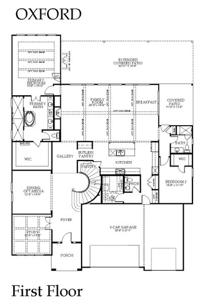 2D floor plan layout for the Oxford by Windsor Homes in Nelson Lake Estates, Rockwall, TX (Image 1). 2D floor plan layout for the Oxford by Windsor Homes in Nelson Lake Estates, Rockwall, TX (Image 1).