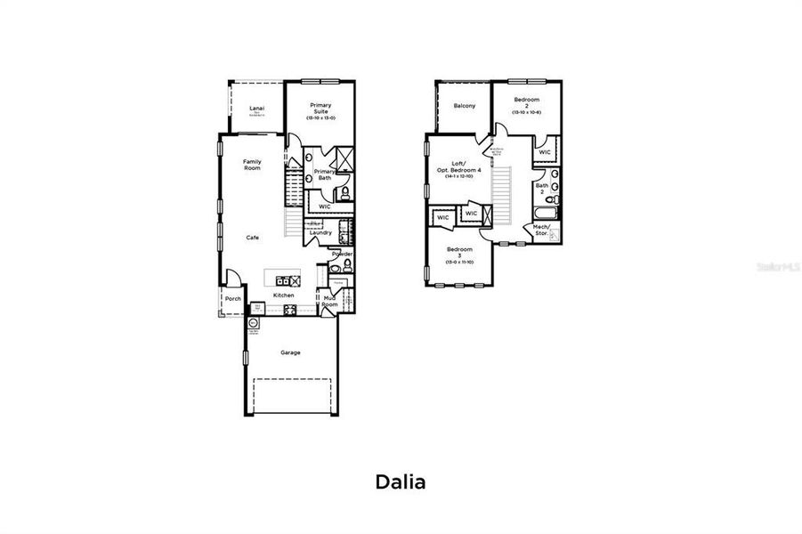 2D floor plan layout of this home in Lagoon Residences at Epperson, Wesley Chapel, FL (Image 4).