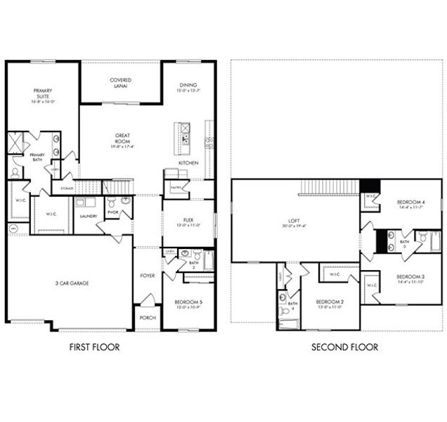 2D floor plan layout of this home in Two Rivers - Signature Series, Zephyrhills, FL (Image 2).