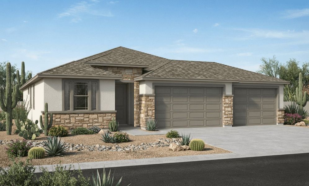 Representative exterior photo of a completed home built from the Arcadia by William Ryan Homes in Silver Cross, San Tan Valley, AZ (Image 3). Representative exterior photo of a completed home built from the Arcadia by William Ryan Homes in Silver Cross, San Tan Valley, AZ (Image 3).