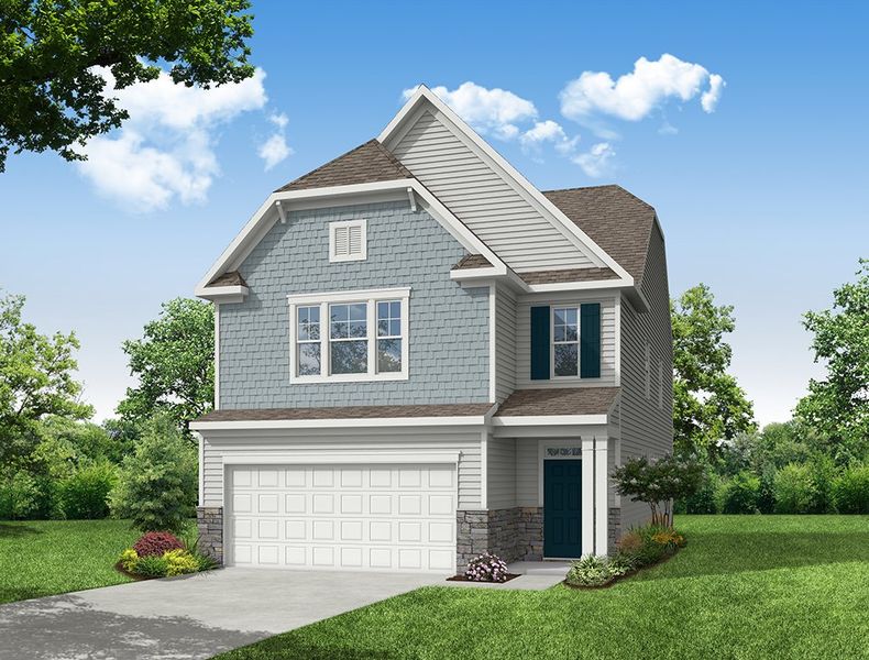 Representative exterior photo of a completed home built from the Dillon by Eastwood Homes in Caldwell Forest, Charlotte, NC (Image 2).