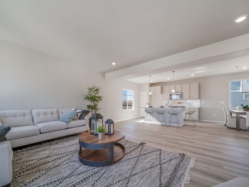 Furnished interior view inside a new home in Thompson River Ranch, Johnstown (Image 9).