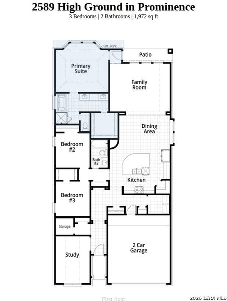 2D floor plan layout of this home in Prominence, San Antonio, TX (Image 5).