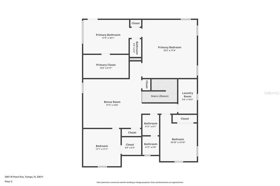 2D floor plan layout of this home in , Tampa, FL (Image 6).