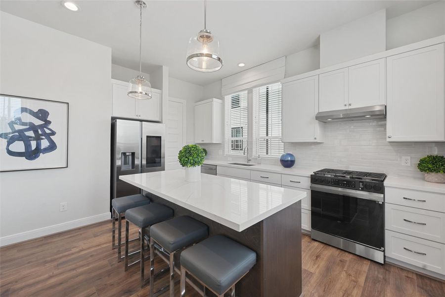 Furnished interior view inside a new home in The Corner At Buffalo Pointe, Houston (Image 6).