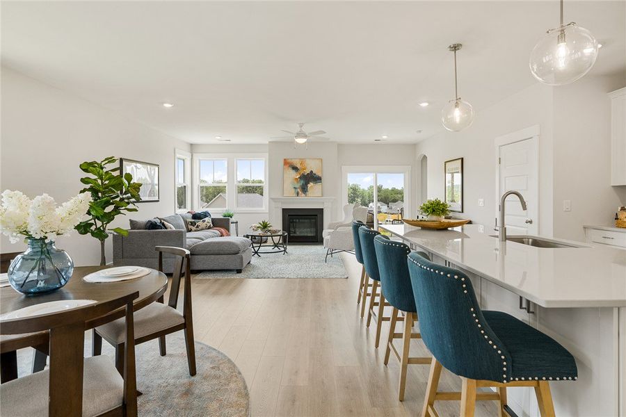 An inviting open-concept living space features a c An inviting open-concept living space features a c