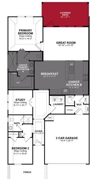 2D floor plan layout of this home in Elyson, Katy, TX (Image 2).