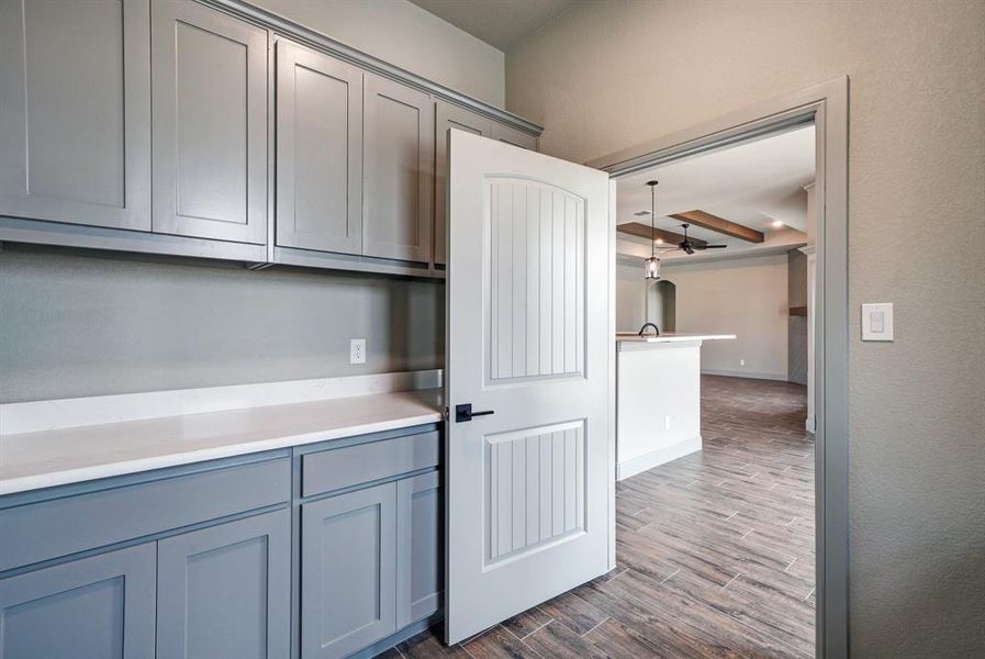 Expansive utility room storage.