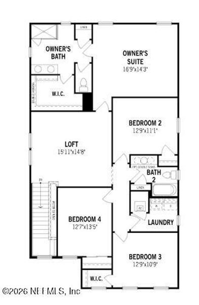 2D floor plan layout of this home in RiverTown, St. Johns, FL (Image 3).